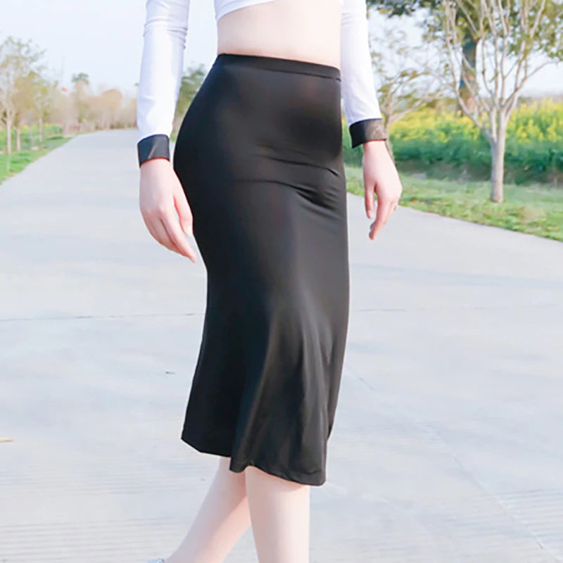 Summer Sexy Black Skirt Shiny Micro Mini Skirt Club Wear Sheer See Through Bodycon Pencil Skirts Women Hip Transparent Tight